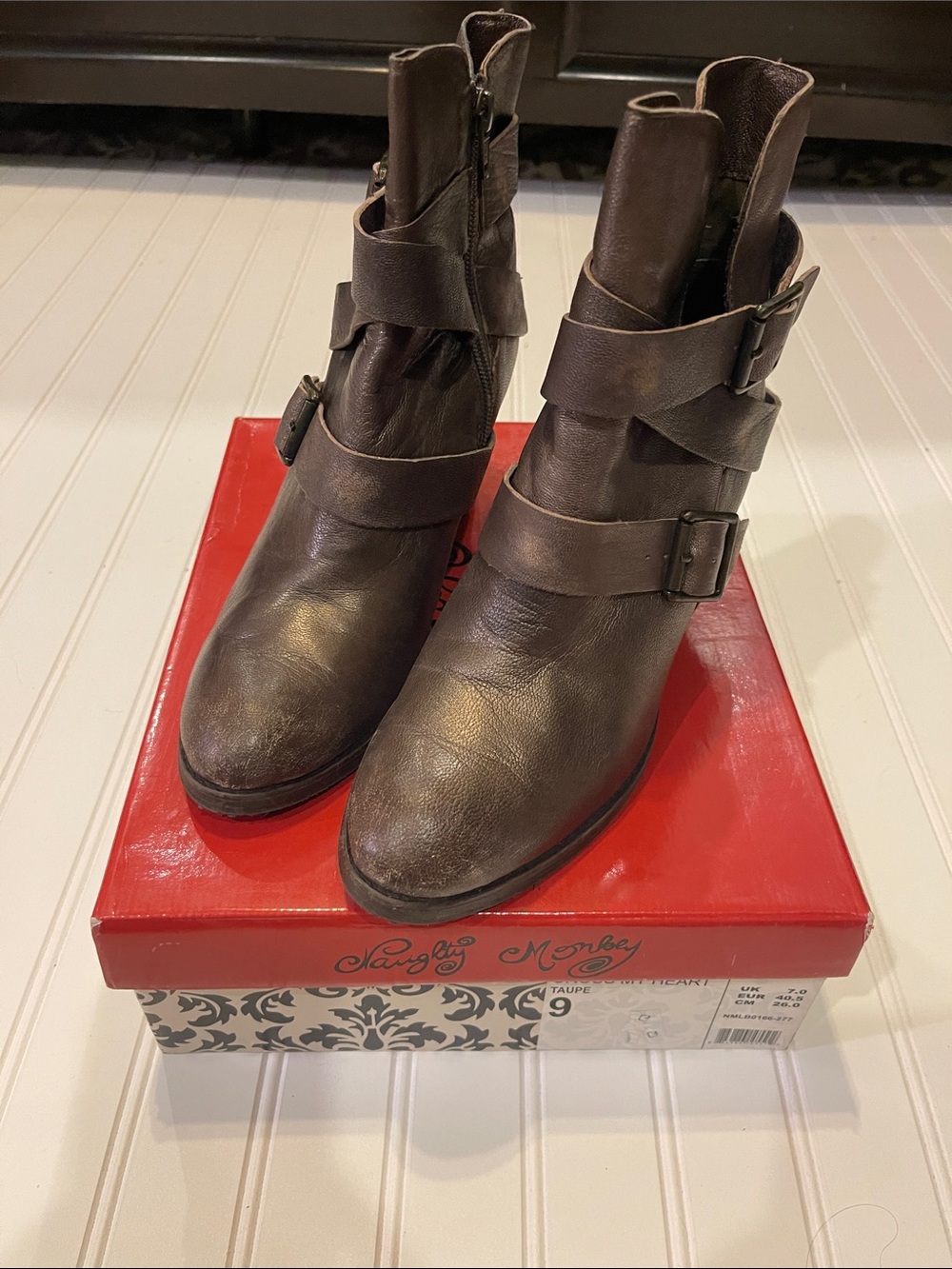 naughty monkey Brown Leather Buckle Ankle Boots - Picture 2 of 5